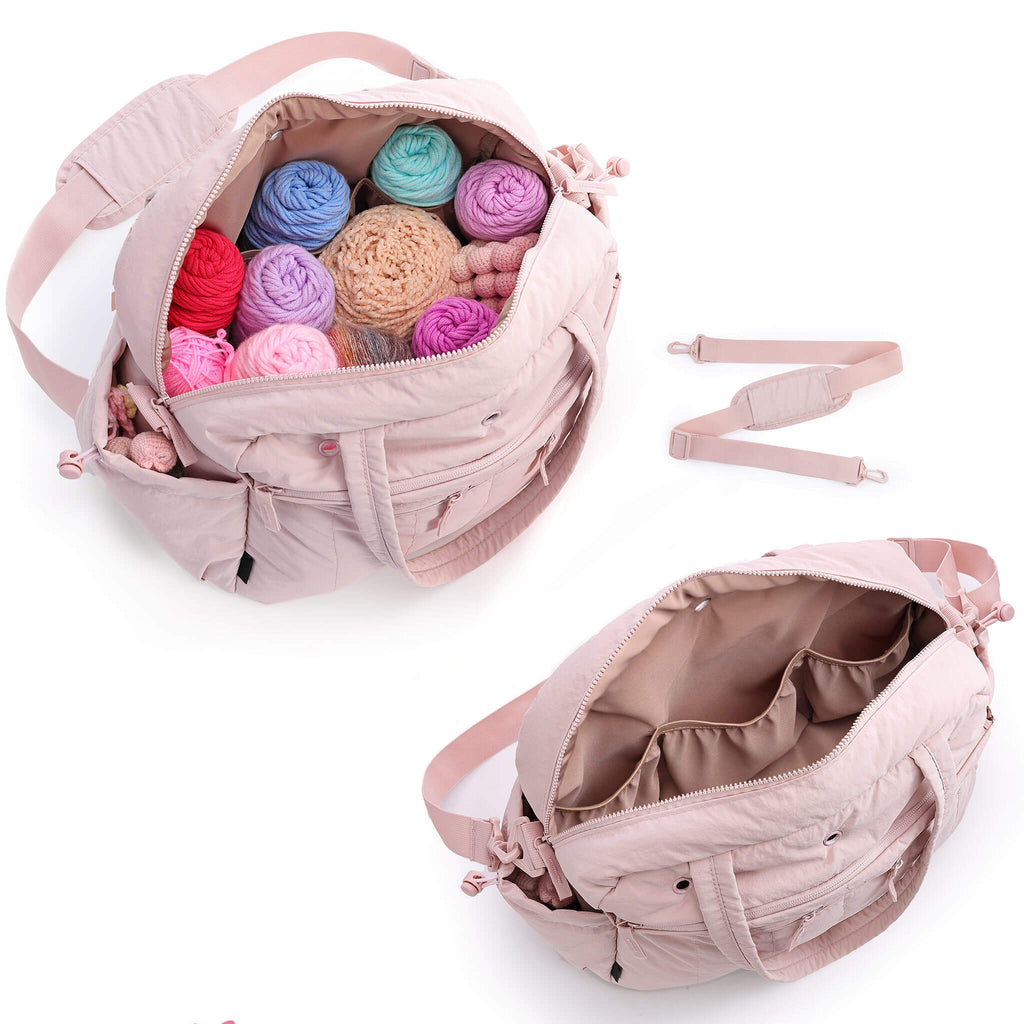ZINGCRATER Quilted Crochet Tote Bag Inside