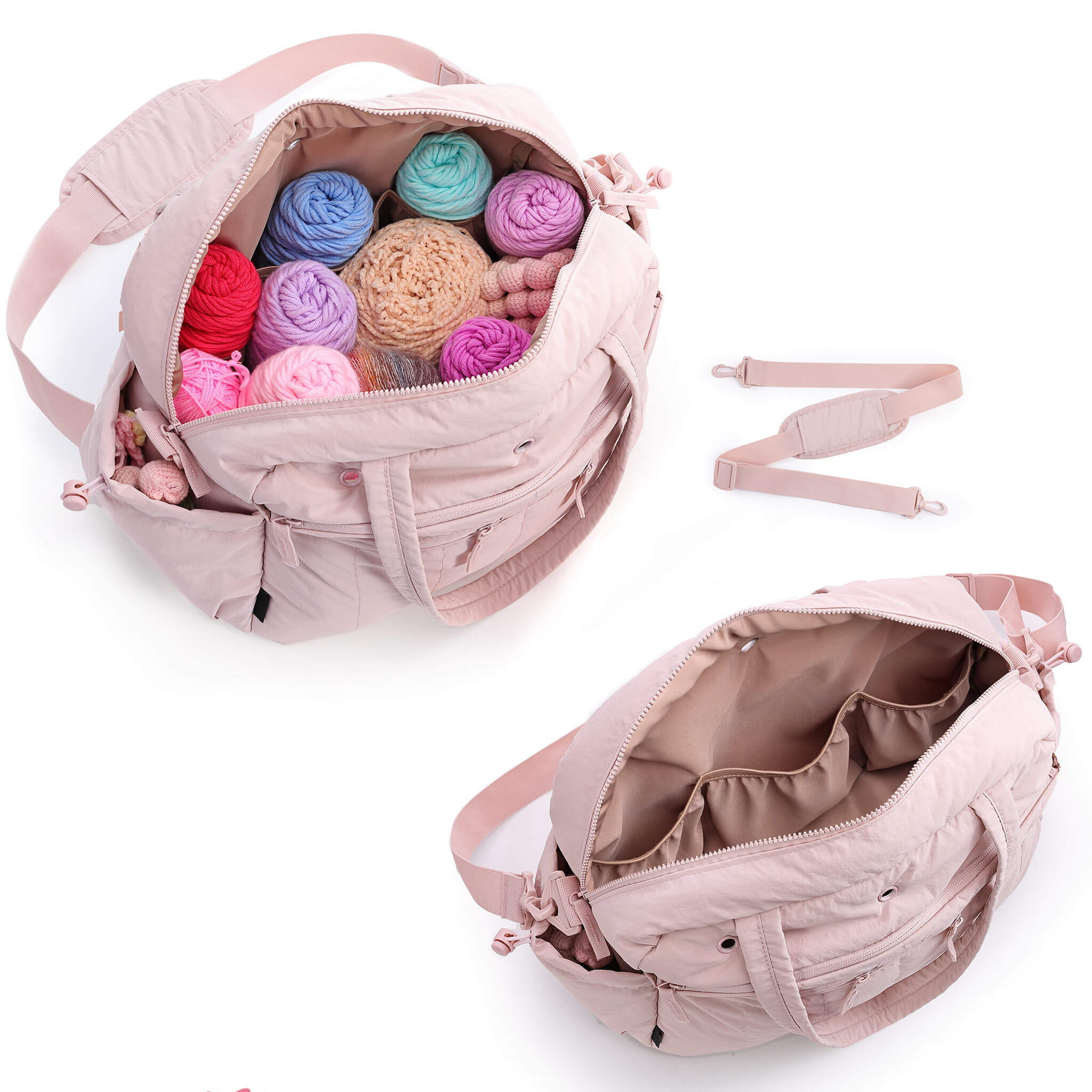 ZINGCRATER Quilted Crochet Tote Bag Inside