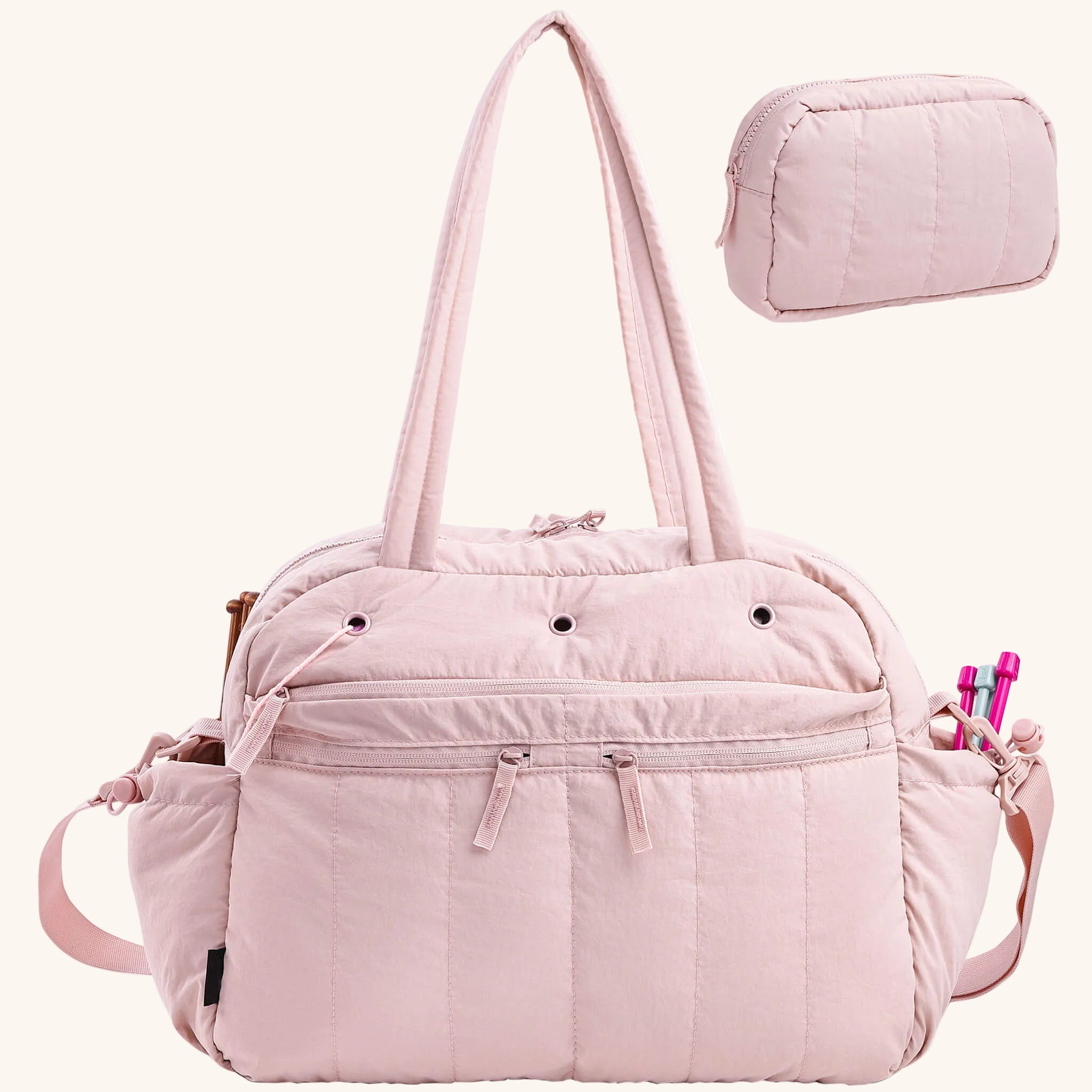 ZINGCRATER Quilted Crochet Tote Bag