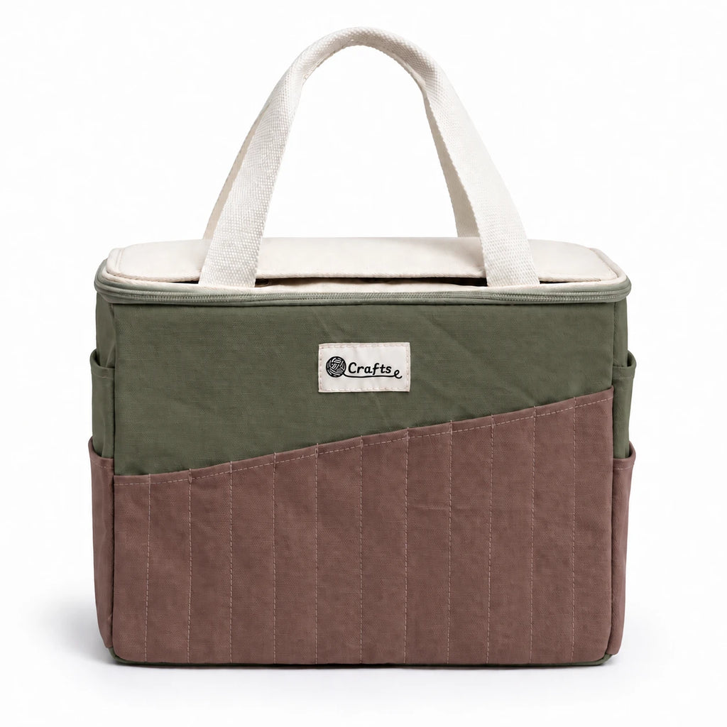 Knitting Bag & Yarn Storage Tote with Multiple Pockets