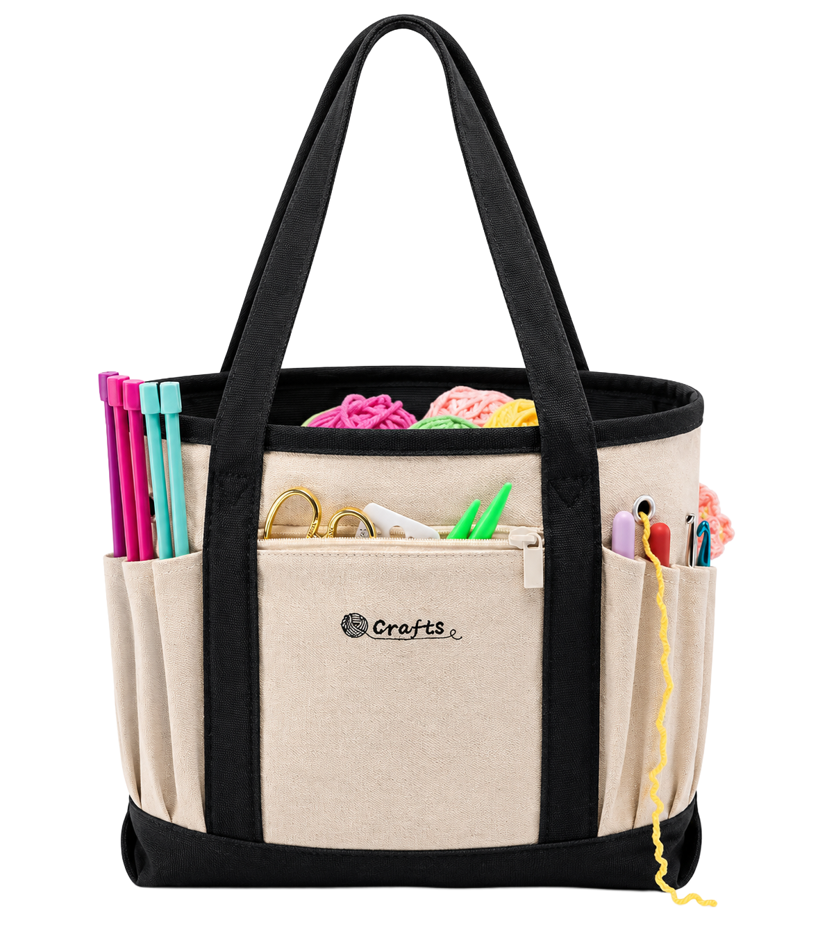 Monogram Canvas Crochet Tote Bag