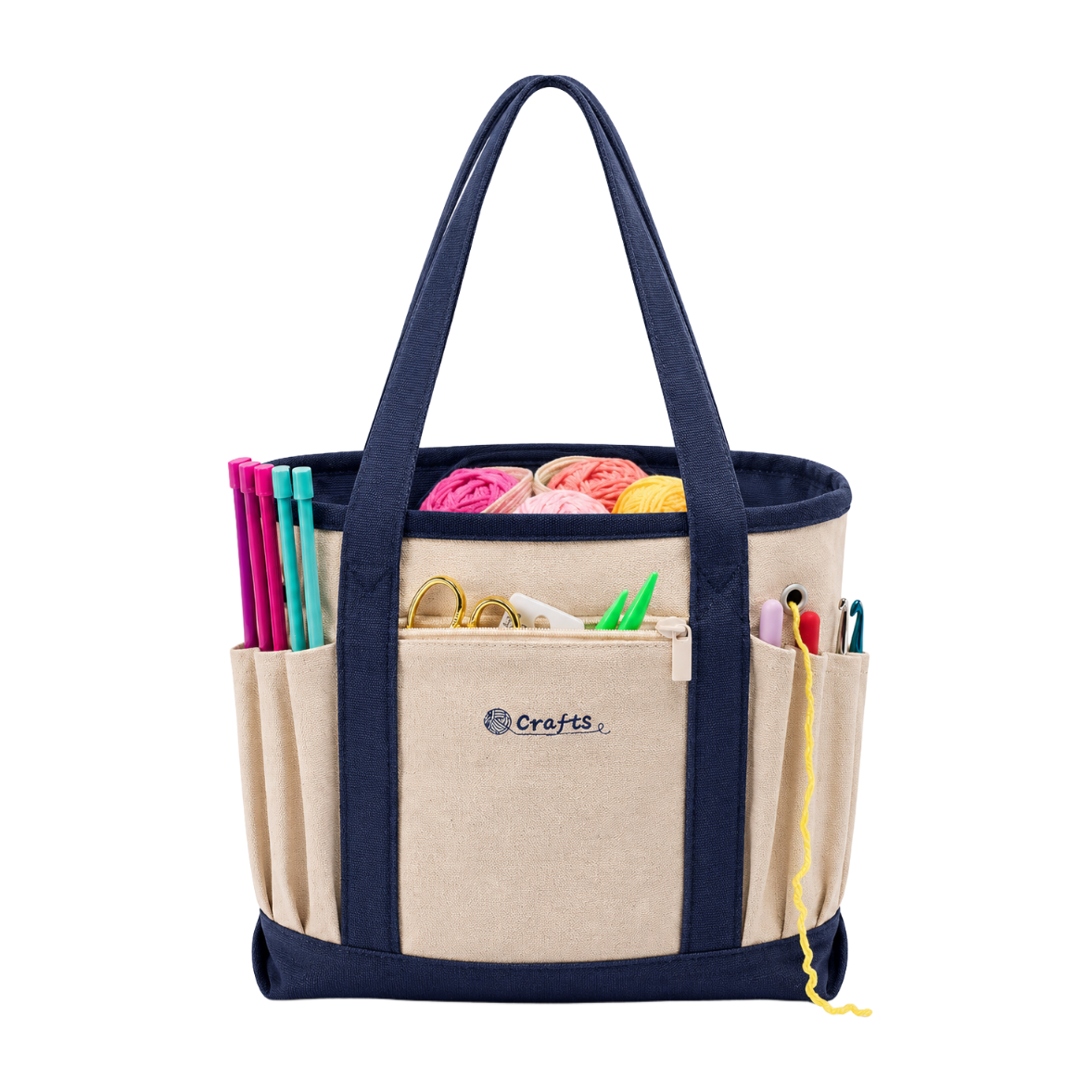 Monogram Canvas Crochet Tote Bag
