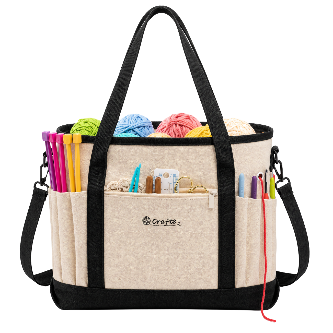 Monogram Canvas Crochet Tote Bag