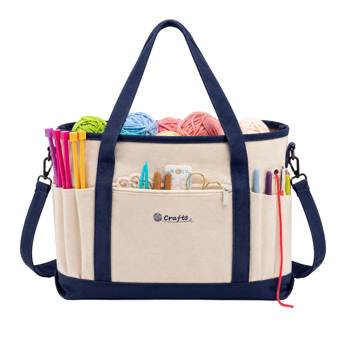 Monogram Canvas Crochet Tote Bag