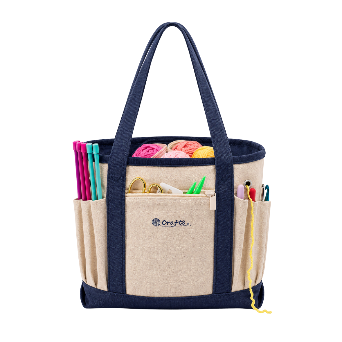 Monogram Canvas Crochet Tote Bag
