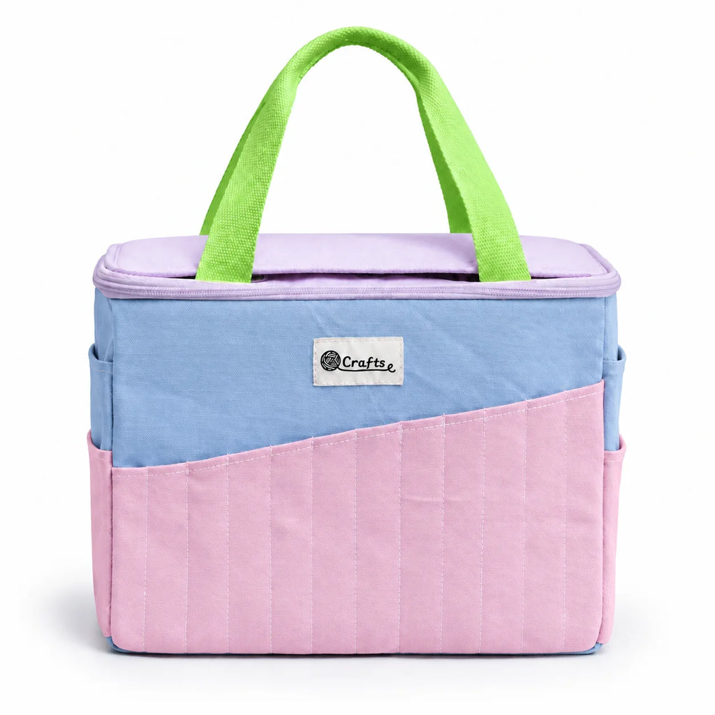 Knitting Bag & Yarn Storage Tote with Multiple Pockets