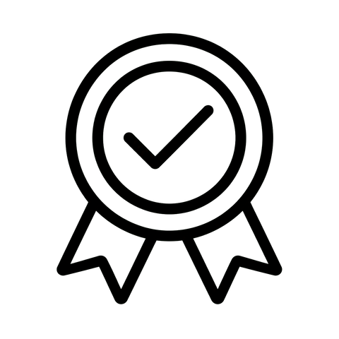 Quality award seal with checkmark