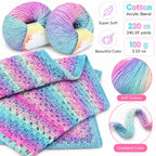 ZINGCRATER Aurora Purple Gradient soft crochet yarn in a cotton acrylic blend with smooth color transitions