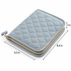 ZINGCRATER gray blue crochet hook case measuring 8.5 by 6.5 by 1 inch
