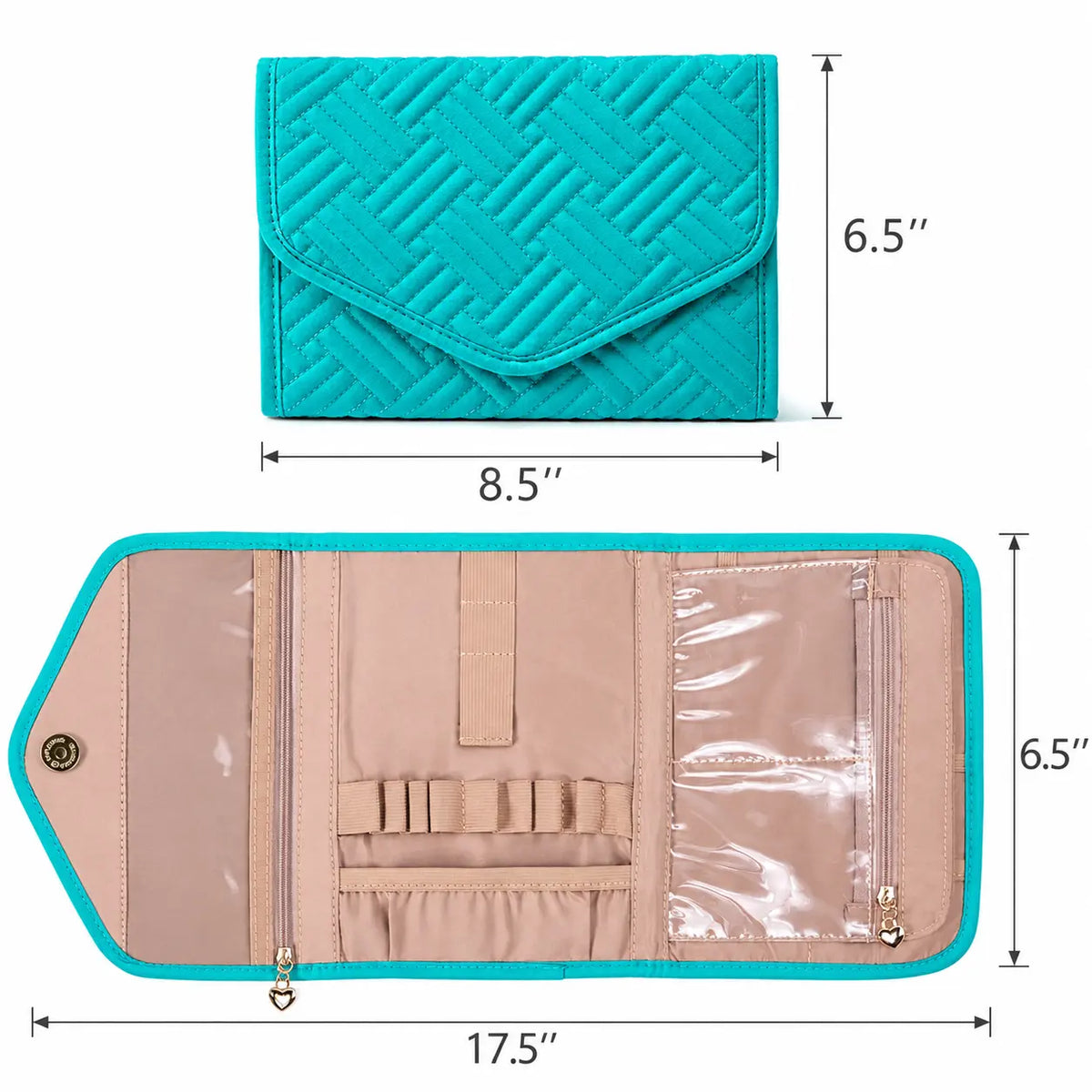 ZINGCRATER crochet hook organizer case measuring 8.5 x 6.5 inches when closed