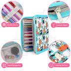 ZINGCRATER crochet hook set with organizer case, elastic hook holders, mesh accessory pocket and smooth zipper