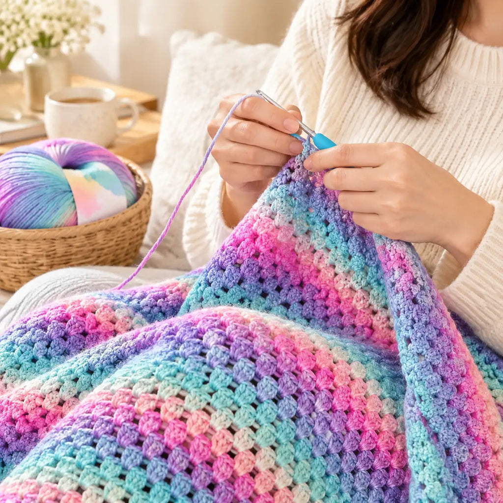 ZINGCRATER Aurora Purple Gradient crochet yarn and accessories for DIY crochet projects