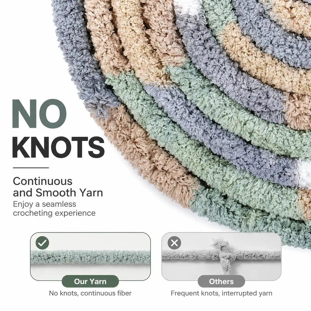 ZINGCRATER knot-free chunky yarn with continuous smooth fiber for crochet and hand knitting