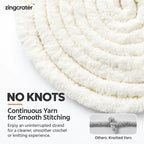 ZINGCRATER knot-free jumbo blanket yarn with a continuous soft strand for smooth crocheting and hand knitting