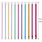 ZINGCRATER long Tunisian crochet hooks in 2.0–8.0 mm sizes, 10.62-inch aluminum crochet needles for Afghan crochet projects