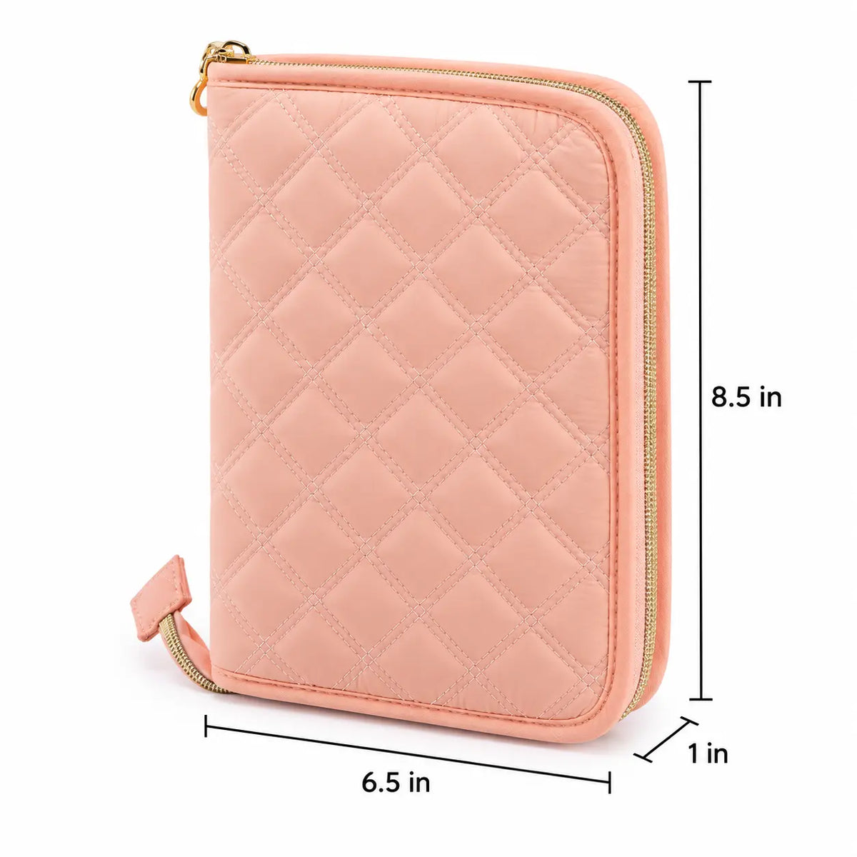 ZINGCRATER pink crochet hook case measuring 8.5 by 6.5 by 1 inch