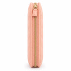 Side view of ZINGCRATER pink crochet hook case with slim zippered design