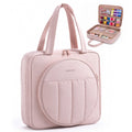 Zingcrater pink embroidery storage bag with organized compartments for floss, hoops, scissors, and sewing supplies