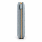 Side view of ZINGCRATER slim quilted crochet hook case with gold zipper and padded design