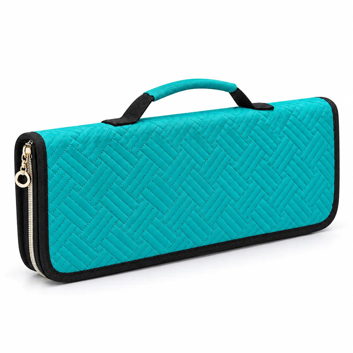 ZINGCRATER teal knitting needle storage bag and crochet hook case with portable carry handle