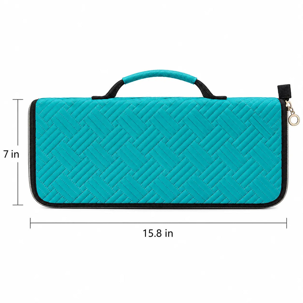 ZINGCRATER teal 15.8 x 7 inch long knitting needle case for knitting needles, crochet hooks and craft tools