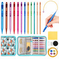 ZINGCRATER Tunisian crochet hook set with storage case, 12 colorful hooks, cables, connectors and crochet accessories