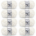 ZINGCRATER white chunky yarn 8-skein pack, #10 extreme jumbo yarn for hand knitting, crocheting and blanket projects